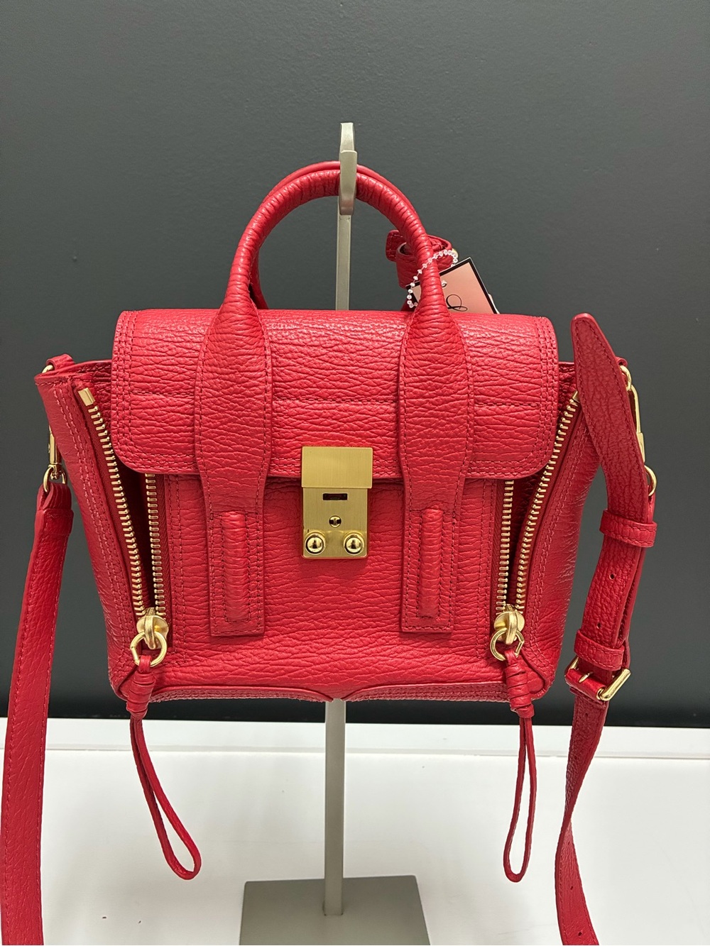 3.1 Phillip Lim Red Leather Top-Handle Crossbody Bag